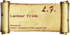 Lackner Frida névjegykártya